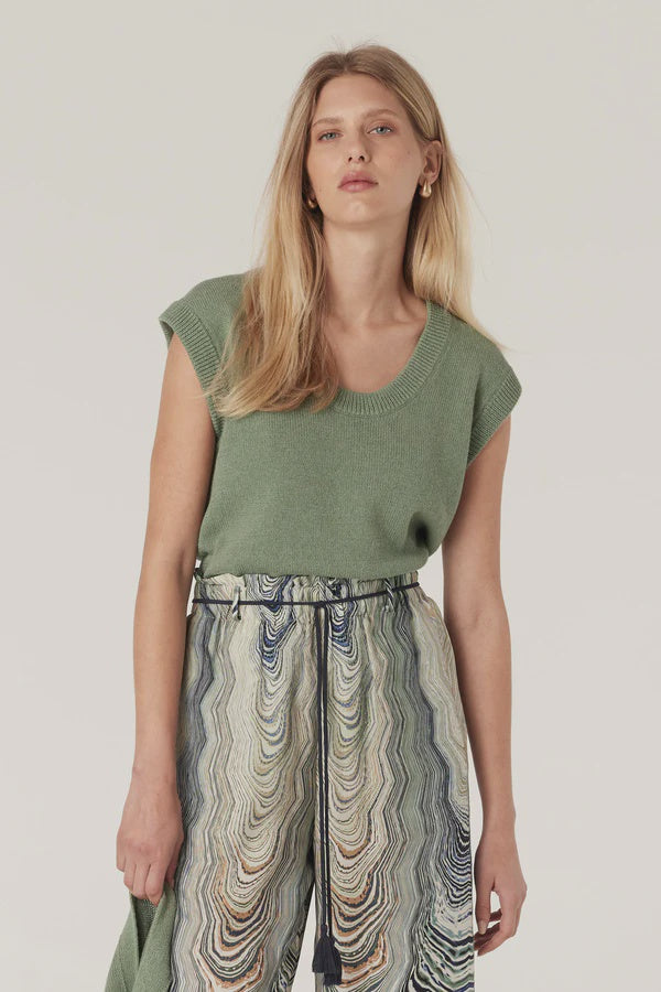 CABLE MELBOURNE Flax Scoop Top field green