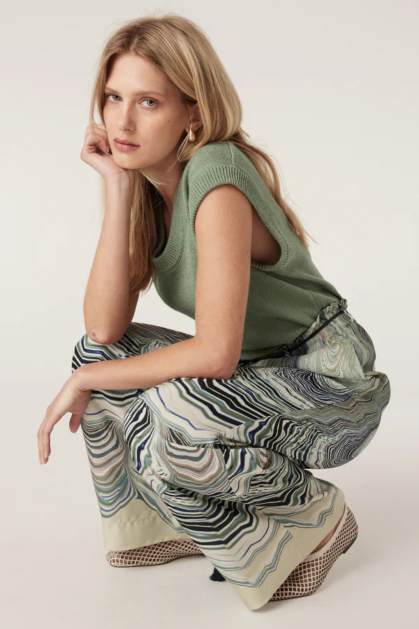 CABLE MELBOURNE Flax Scoop Top field green