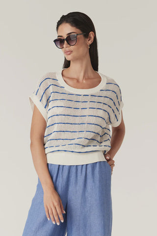 CABLE MELBOURNE Coast Knit Top blue stripe