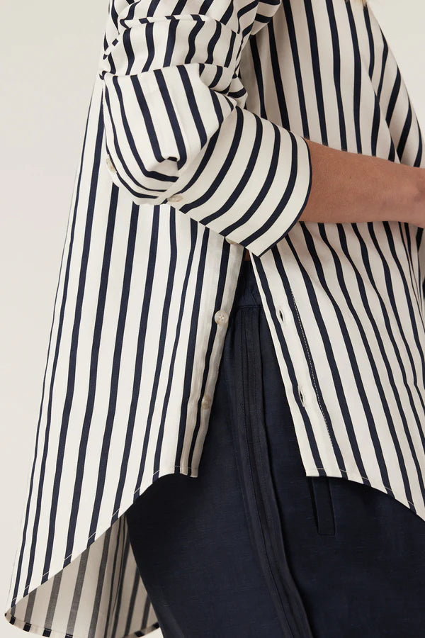 CABLE MELBOURNE Lina Stripe Shirt navy stripe