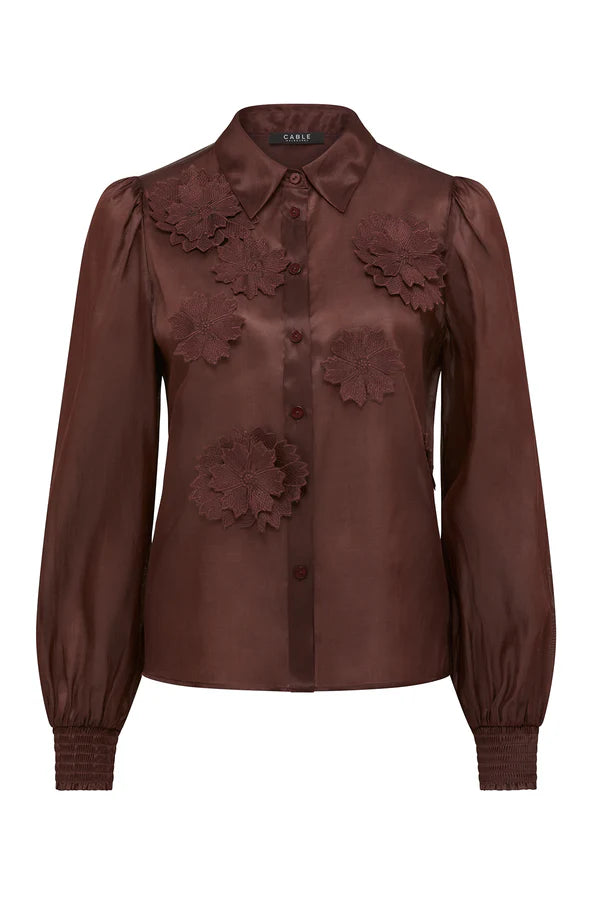CABLE MELBOURNE Mirage Blouse raisin
