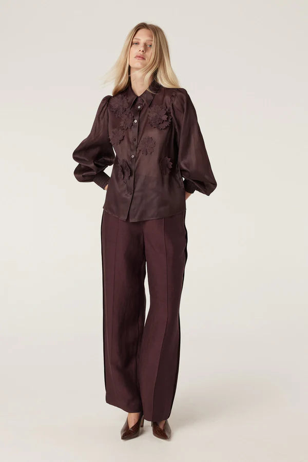 CABLE MELBOURNE Mirage Blouse raisin