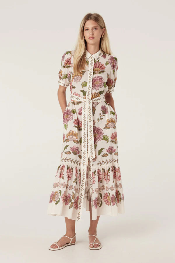CABLE MELBOURNE Evita Maxi Dress rosa floral