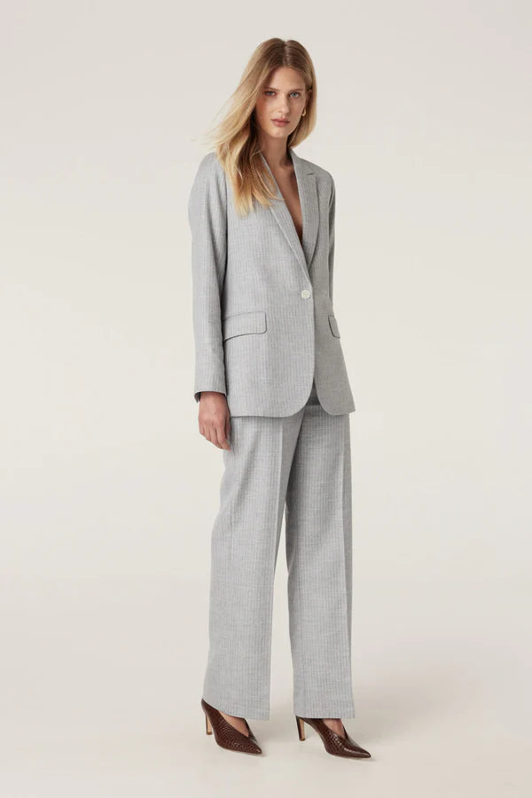 CABLE MELBOURNE Ivy Linen Blazer blue pinstripe