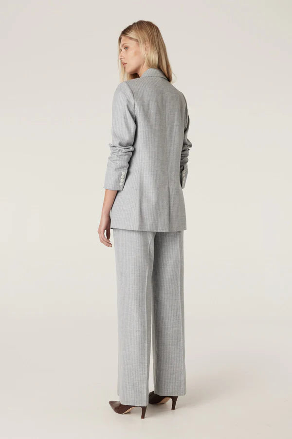 CABLE MELBOURNE Ivy Linen Blazer blue pinstripe