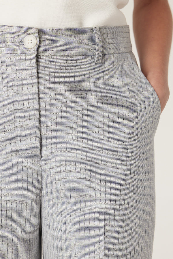 CABLE MELBOURNE Ivy Linen Pant blue pinstripe