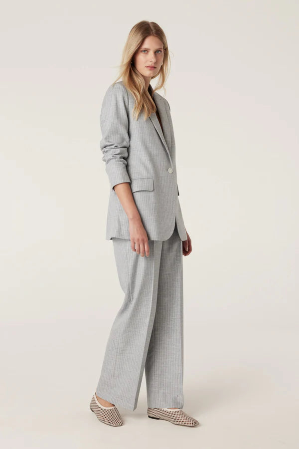 CABLE MELBOURNE Ivy Linen Pant blue pinstripe
