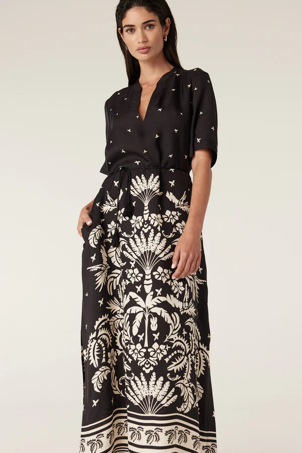 CABLE MELBOURNE Twilight Kaftan black palm