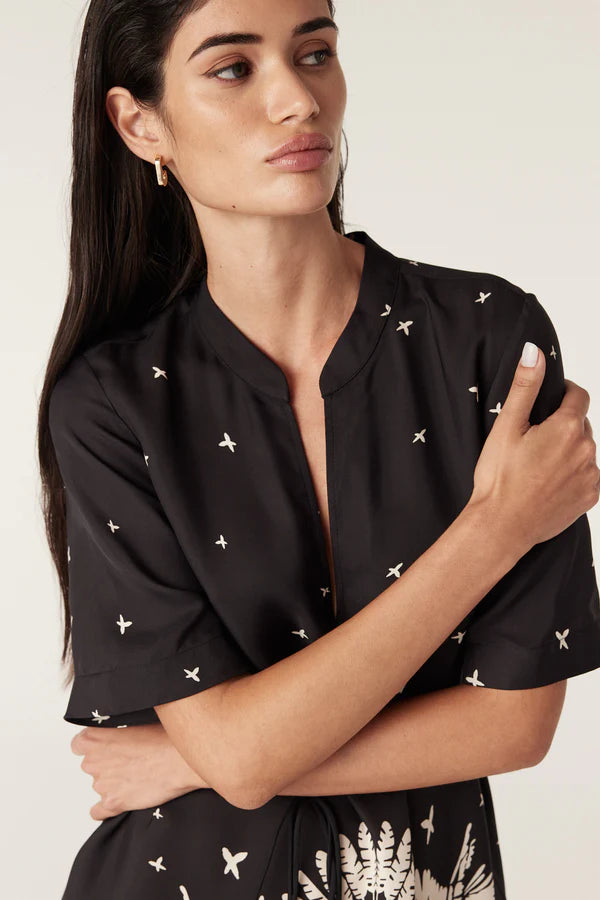 CABLE MELBOURNE Twilight Kaftan black palm