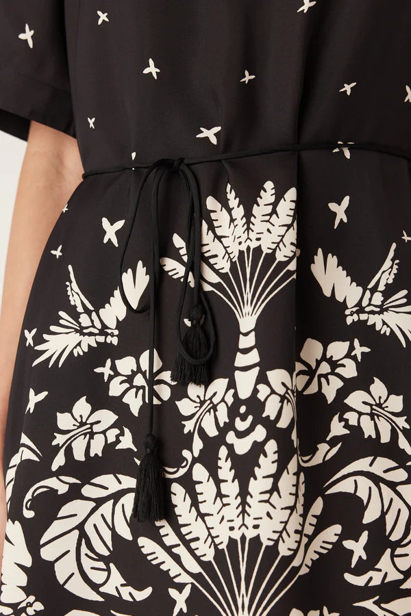 CABLE MELBOURNE Twilight Kaftan black palm