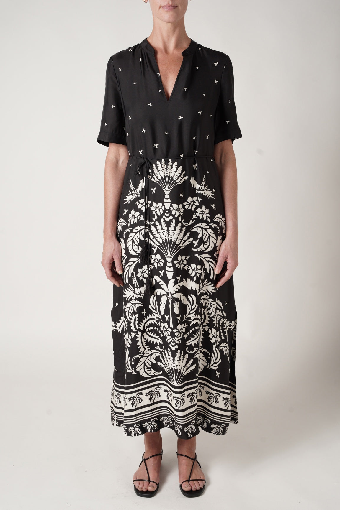 CABLE MELBOURNE Twilight Kaftan black palm