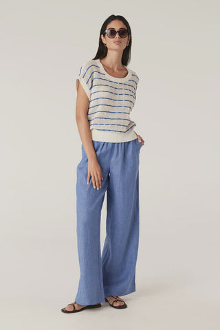 CABLE MELBOURNE Sail Linen Pant blue marle