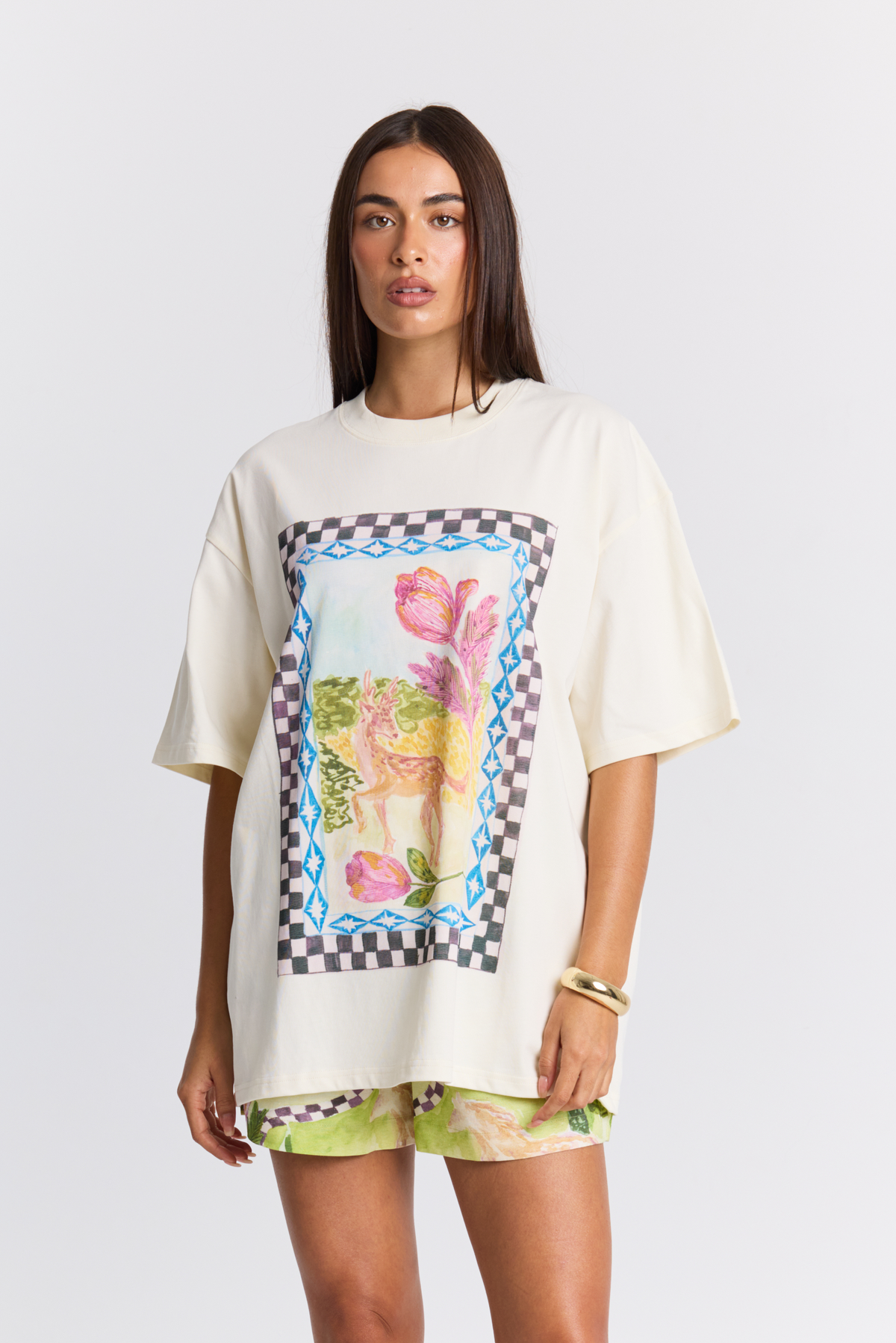 MAKU Celestial Garden Oversize Tee ecru
