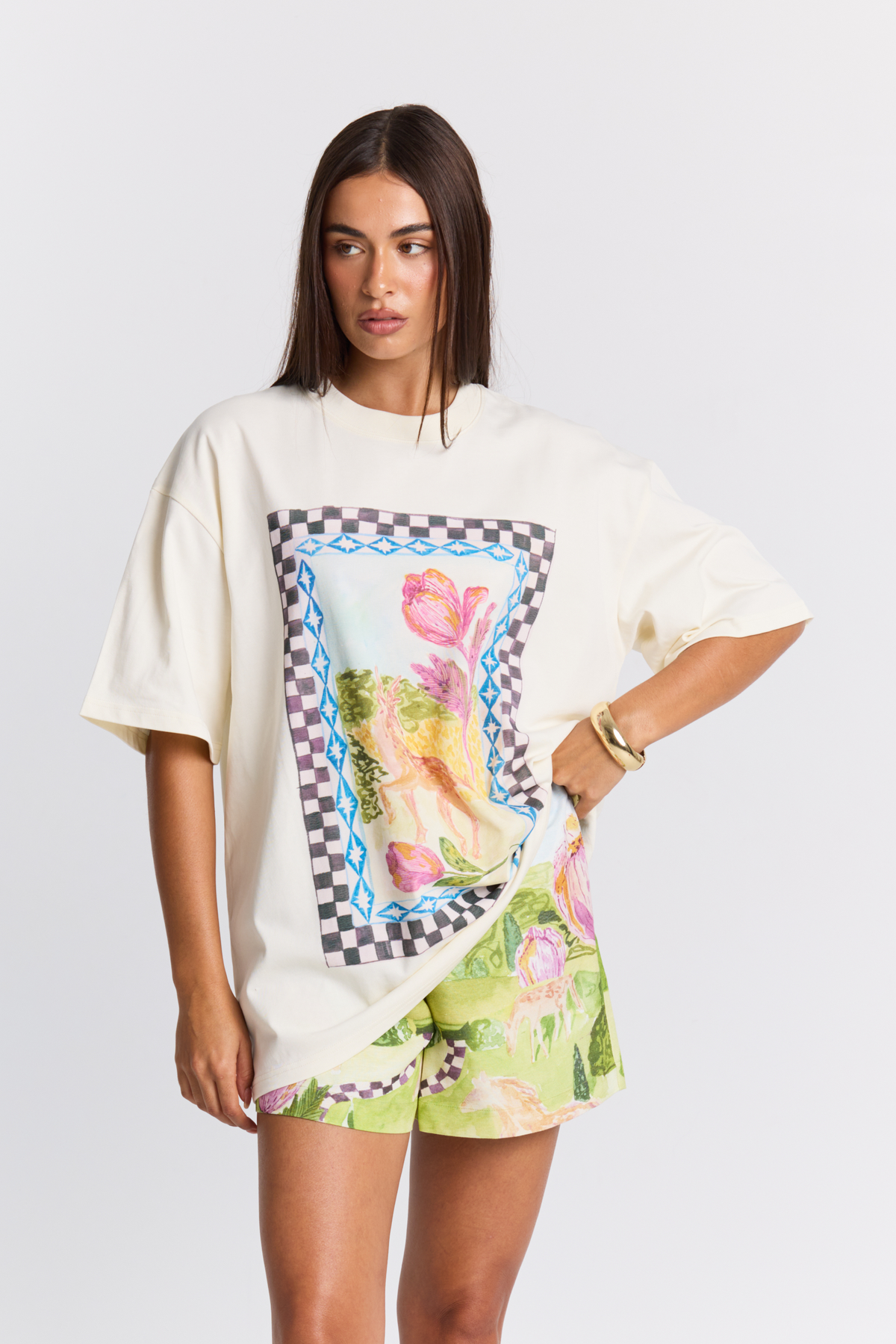 MAKU Celestial Garden Oversize Tee ecru
