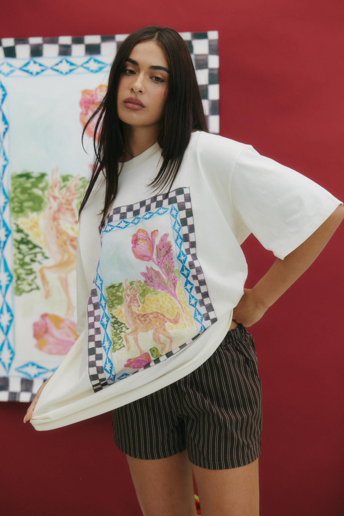 MAKU Celestial Garden Oversize Tee ecru