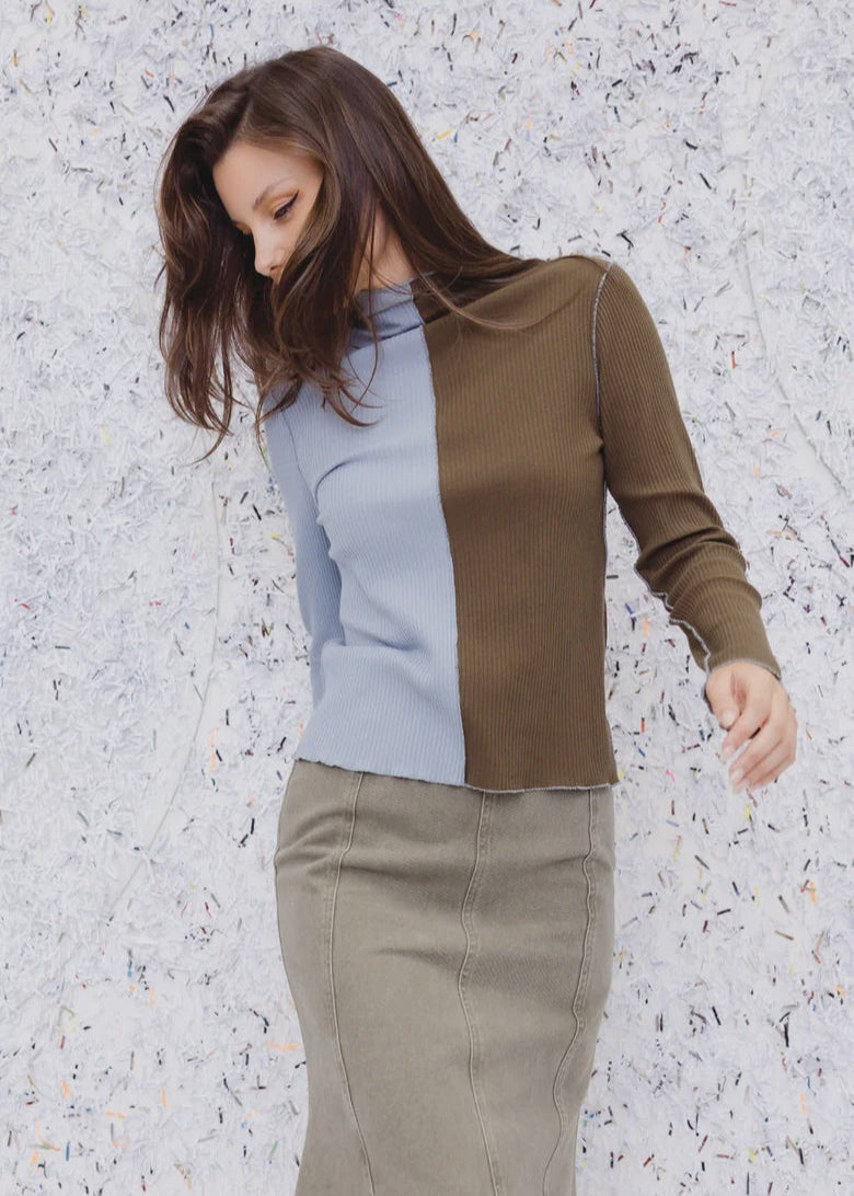 MA DAINTY Gemini Top olive/denim