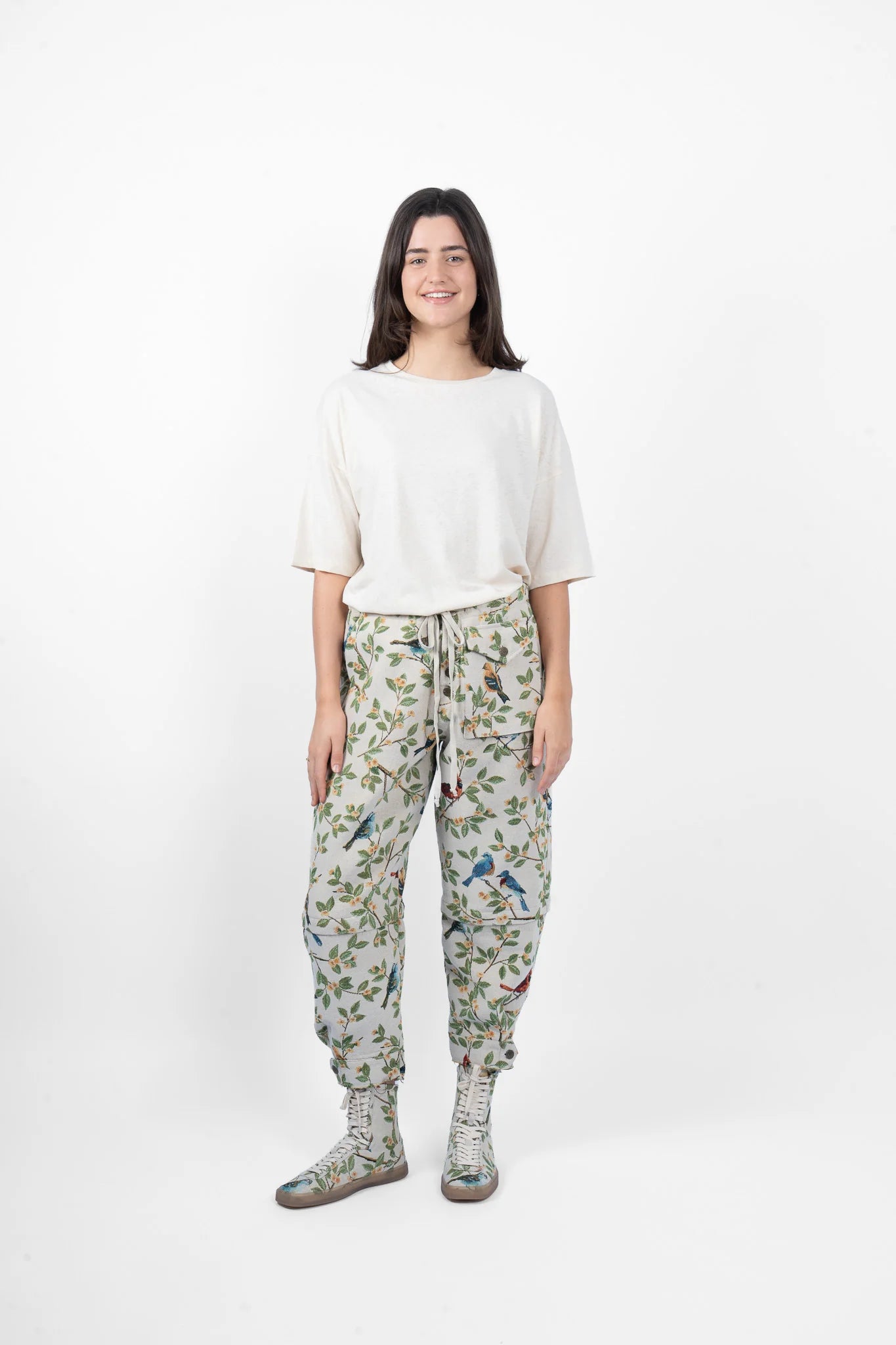 M.A DAINTY Trucker Pant birds