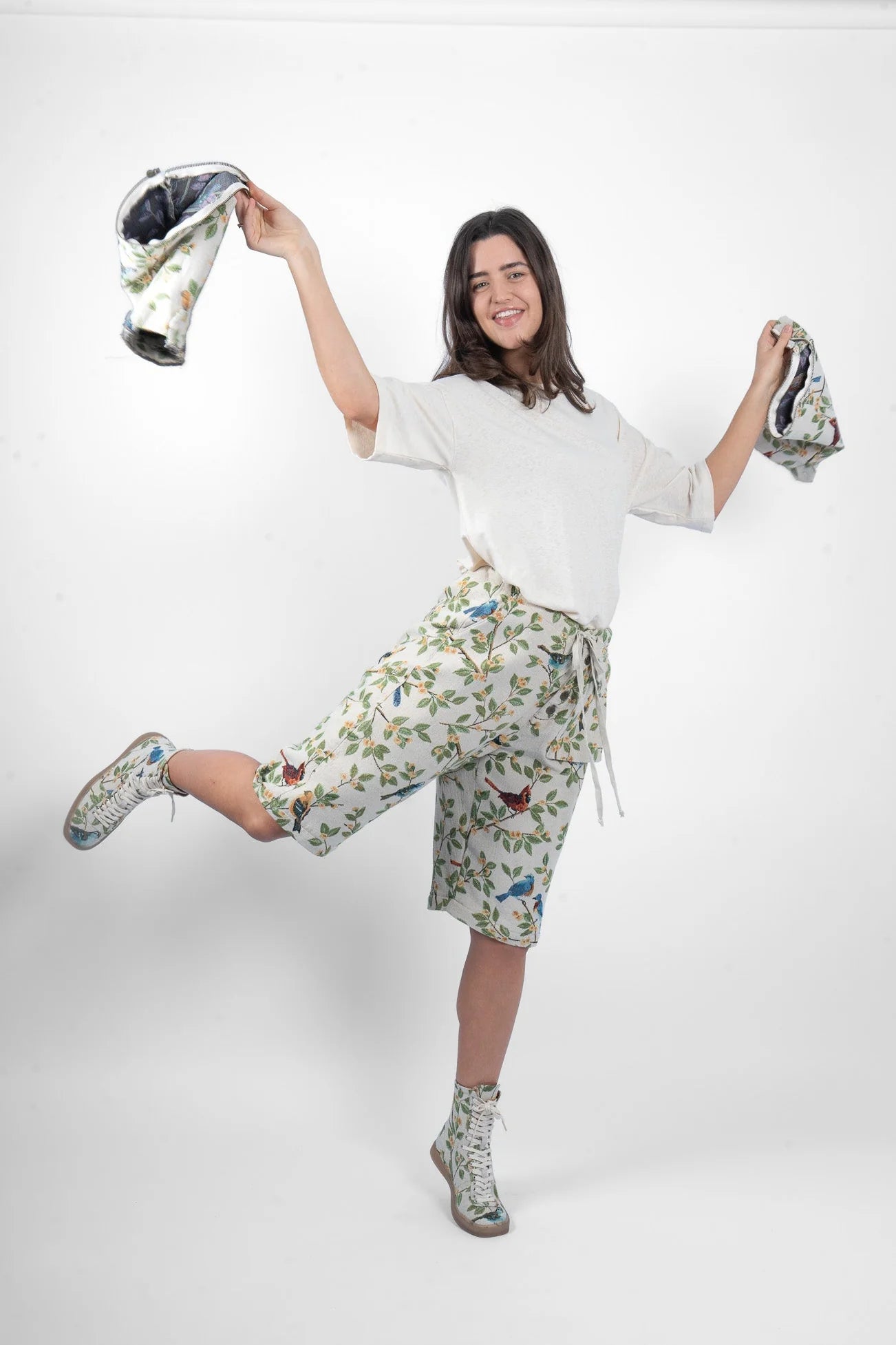 M.A DAINTY Trucker Pant birds