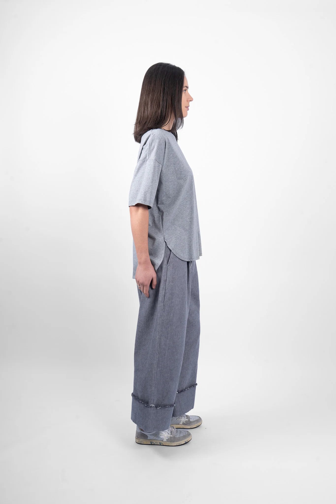 MA DAINTY Peony Top grey marle