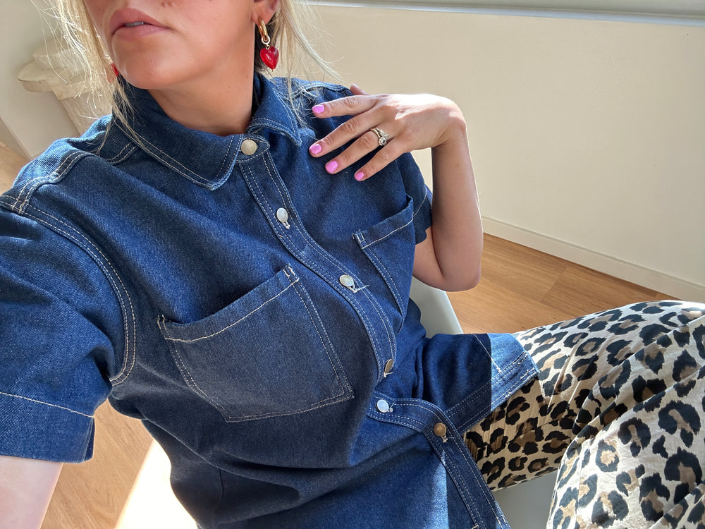 EMELDO DESIGN Allee Glass Heart Hoops red