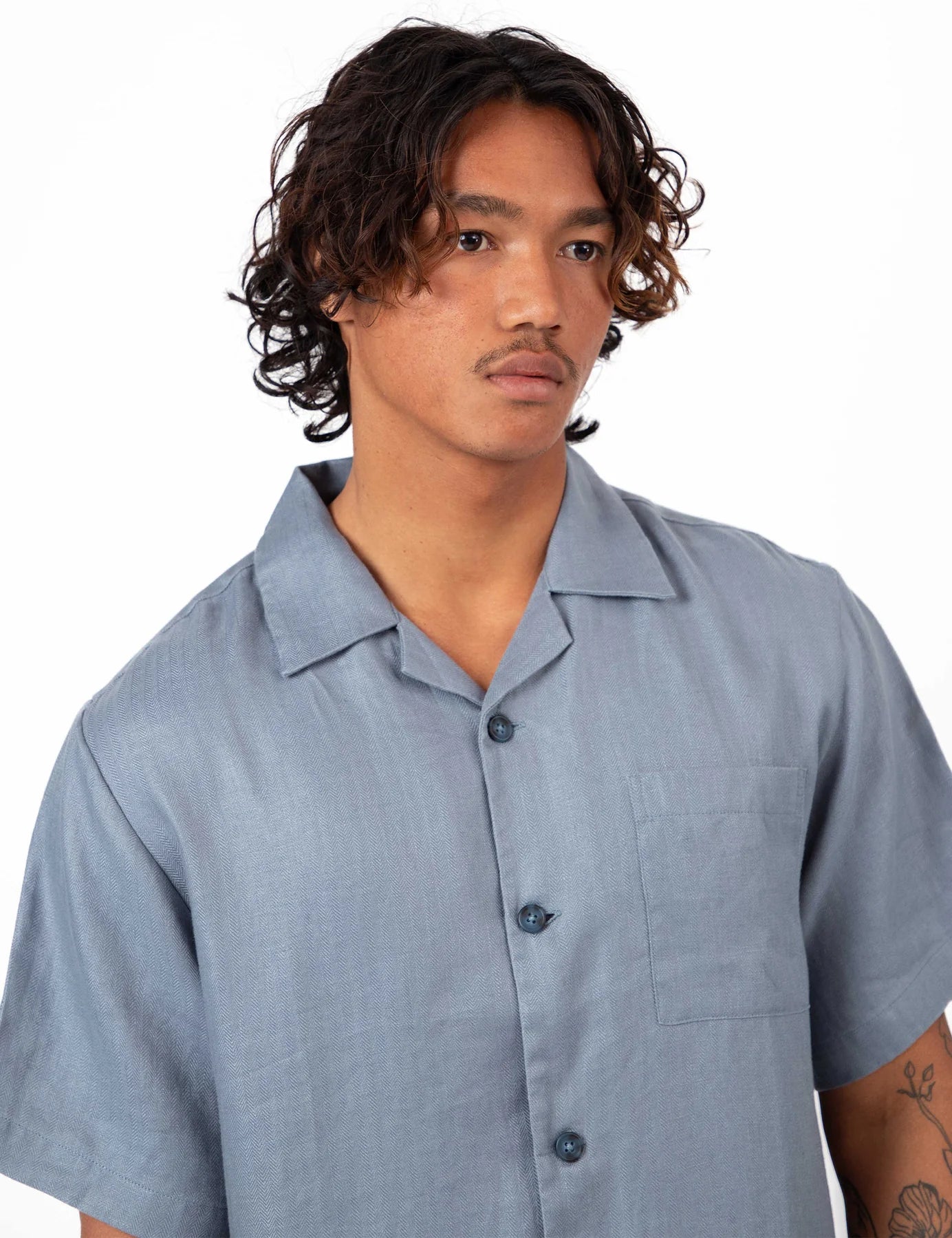 MR SIMPLE HOLIDAY Shore Cuban SS Shirt slate blue