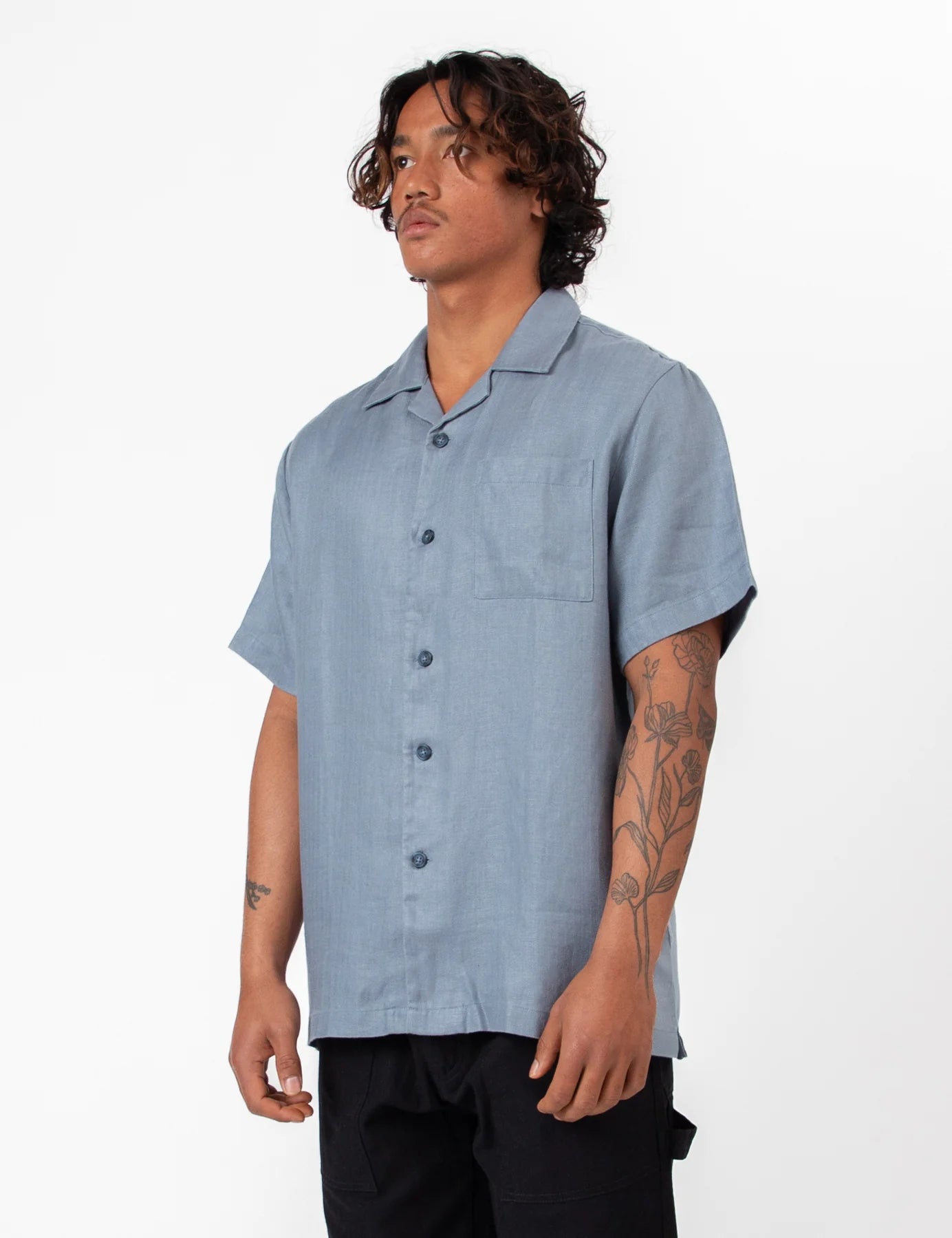 MR SIMPLE HOLIDAY Shore Cuban SS Shirt slate blue
