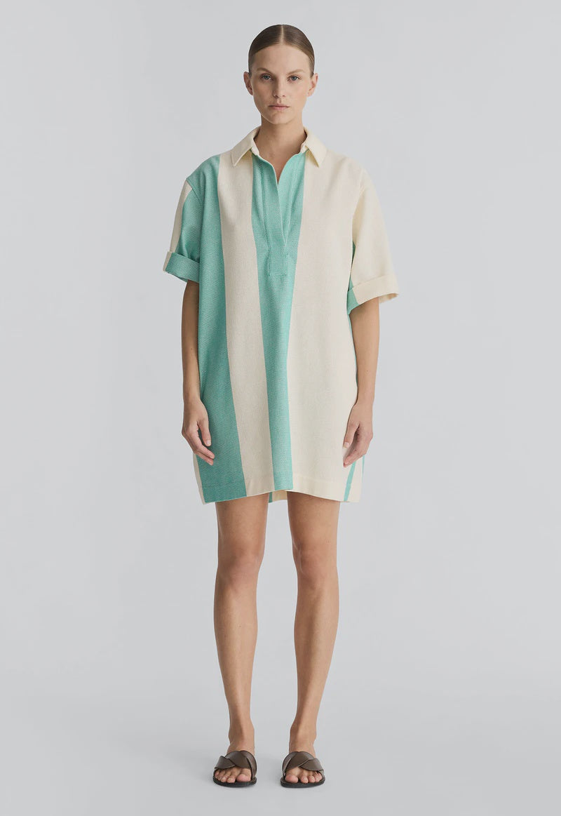 JAC + JACK Owens Mini Dress emerald/ecru