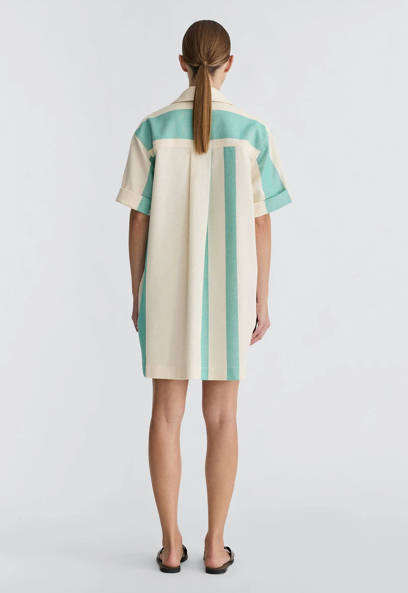 JAC + JACK Owens Mini Dress emerald/ecru