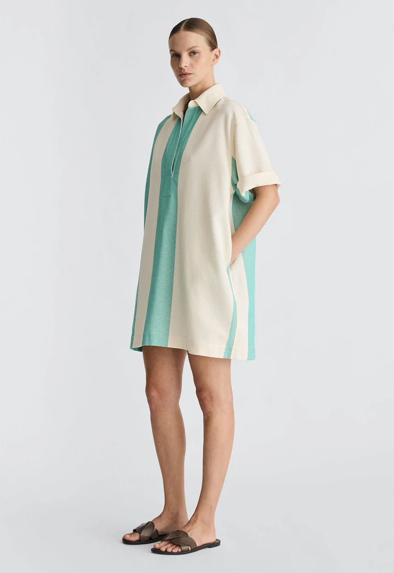 JAC + JACK Owens Mini Dress emerald/ecru