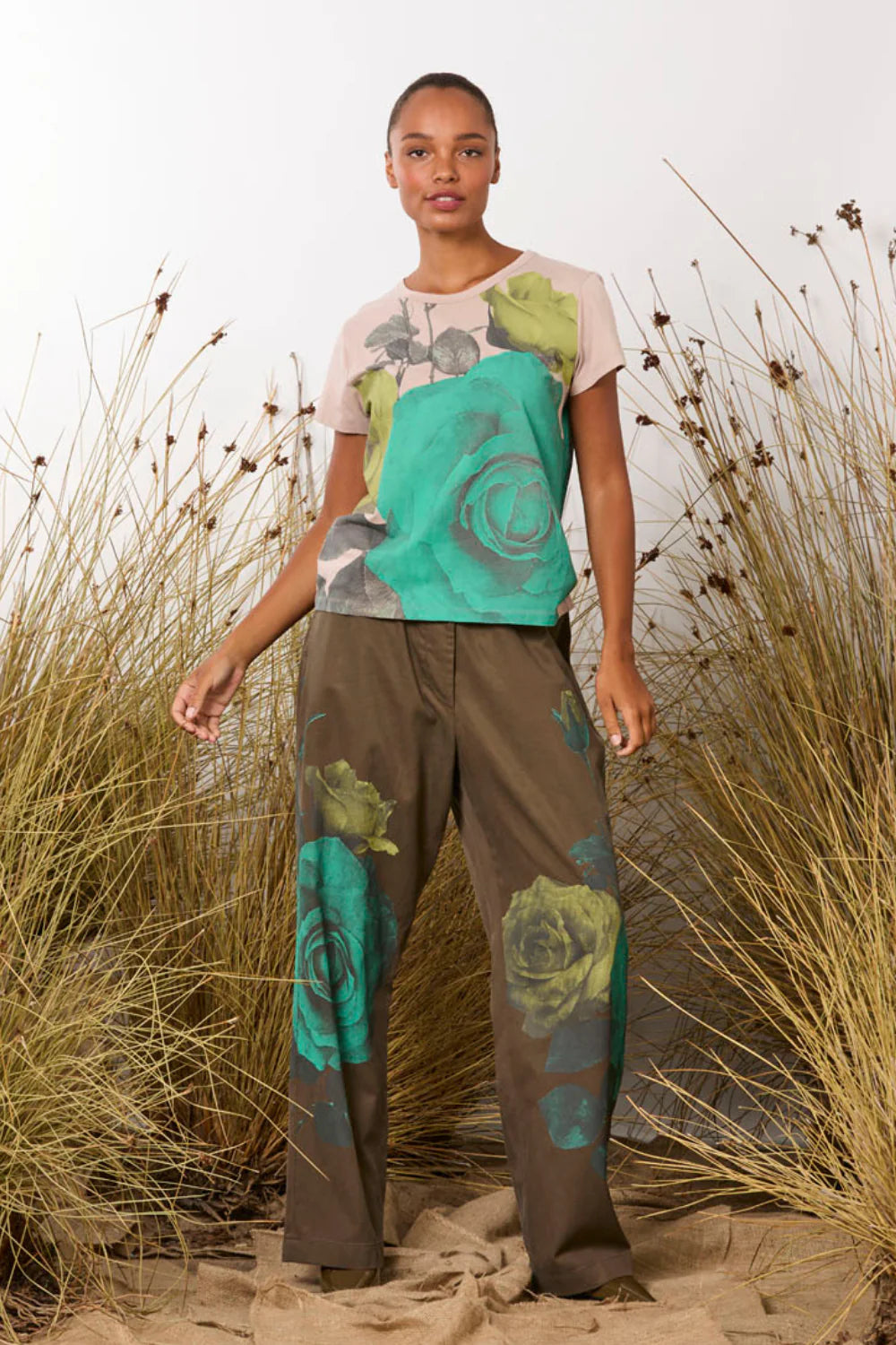 M.A.DAINTY Journal Pant camo roses