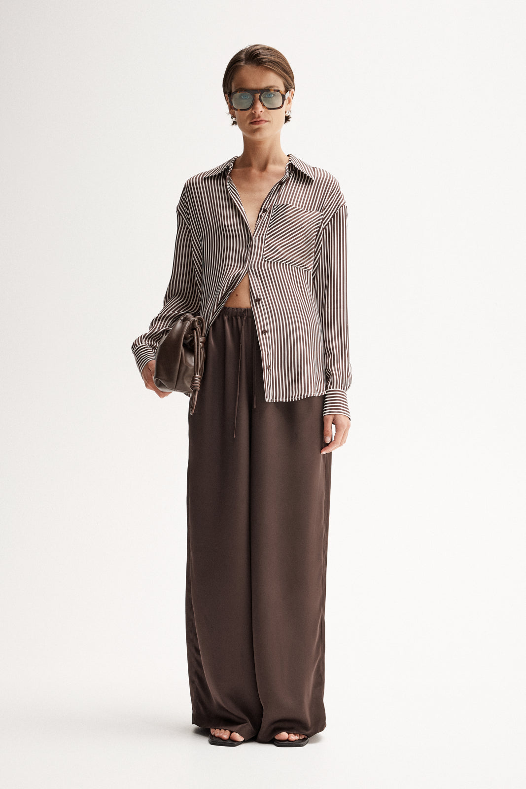 ELKA COLLECTIVE Jamie Shirt chocolate stripe