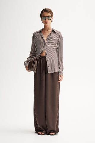 ELKA COLLECTIVE Jamie Shirt chocolate stripe