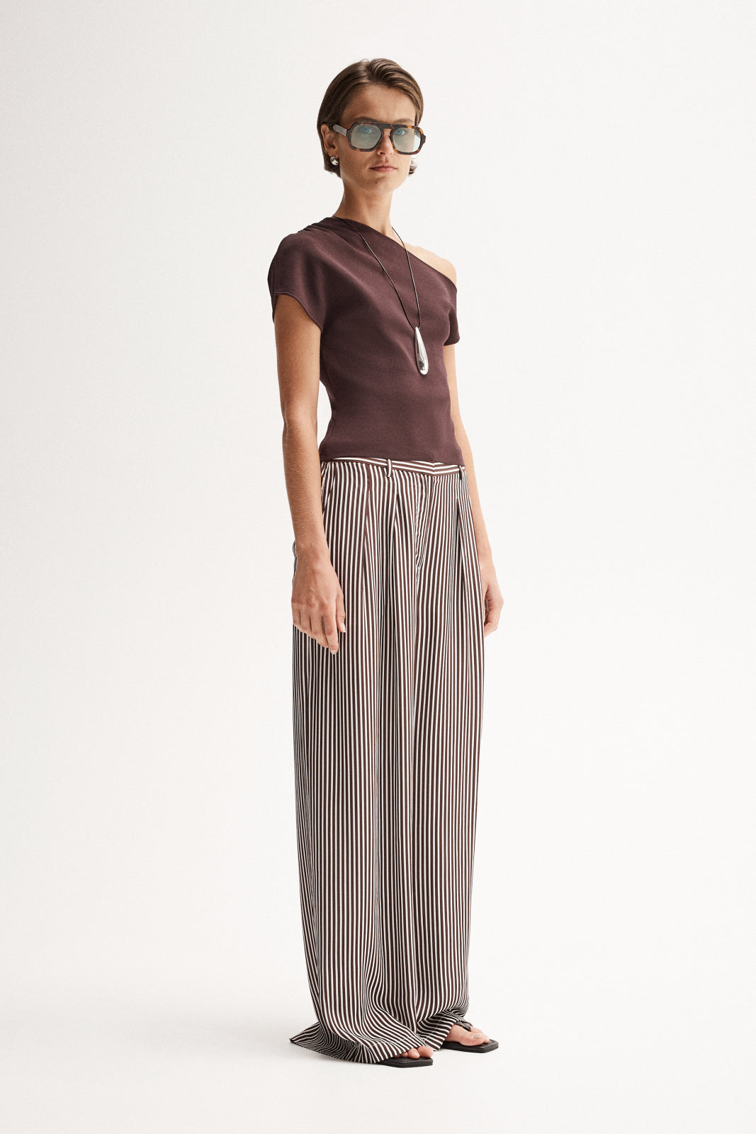 ELKA COLLECTIVE Jamie Pant chocolate stripe