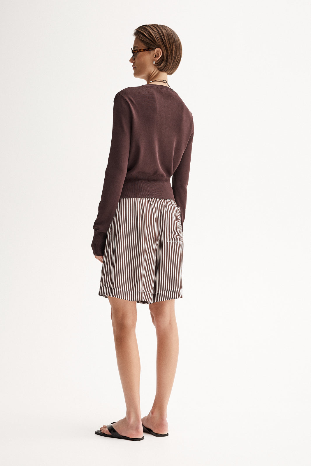 ELKA COLLECTIVE Jamie Short chocolate stripe