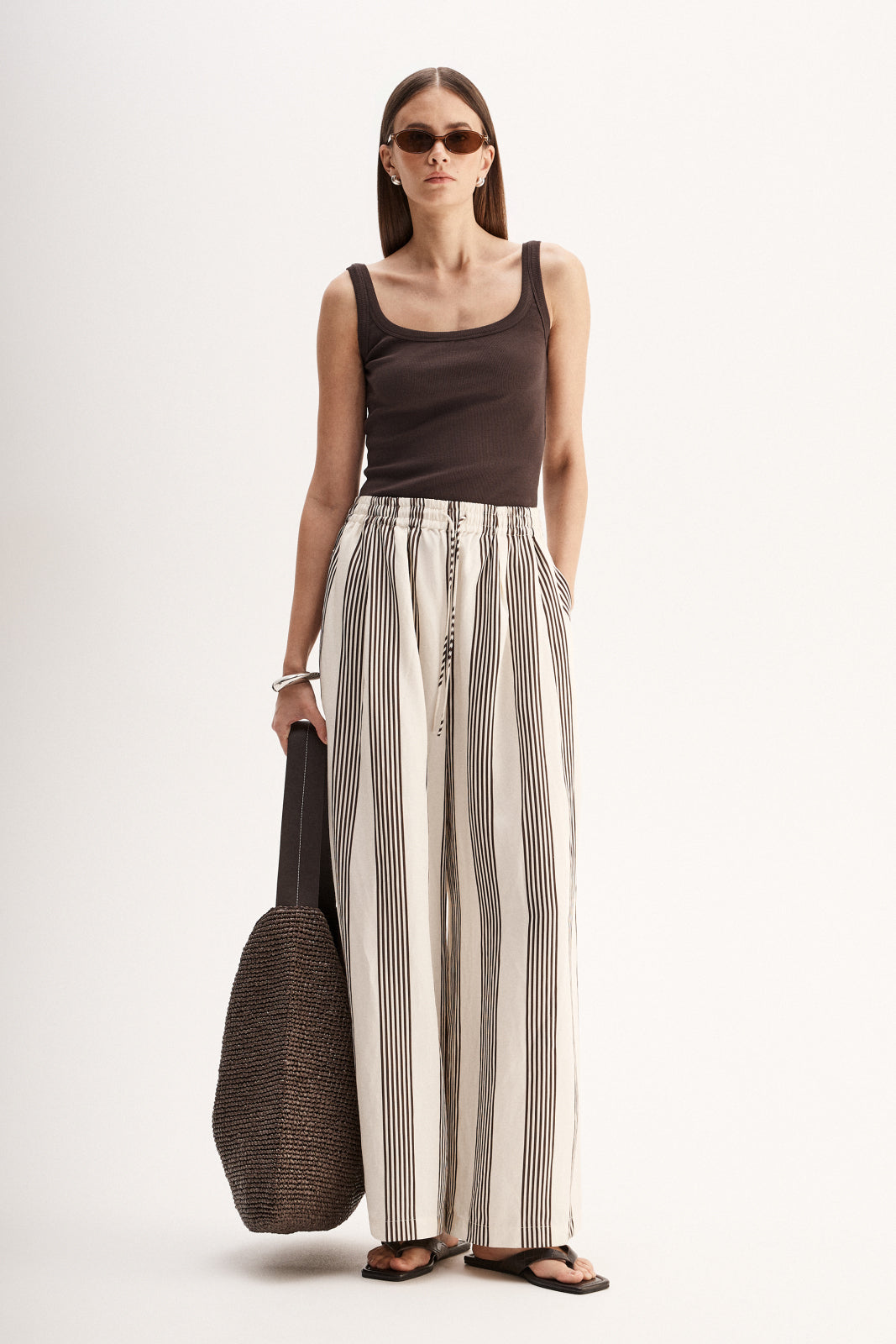 ELKA COLLECTIVE Milo Stripe Pant chocolate