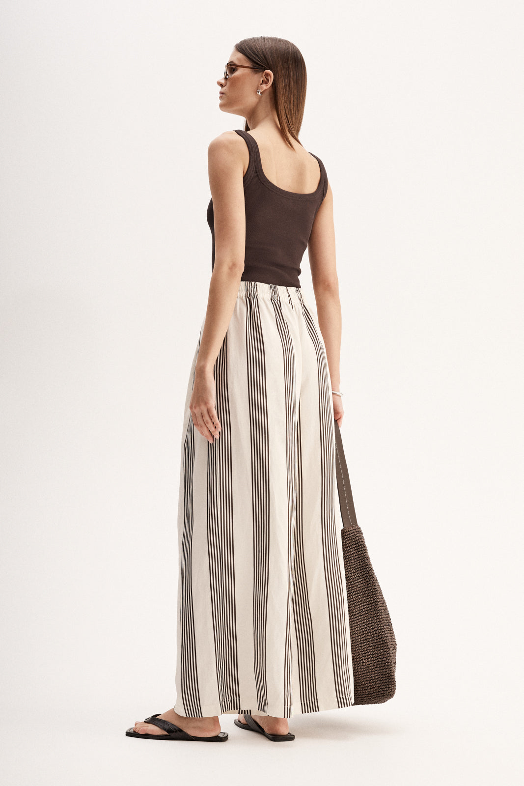 ELKA COLLECTIVE Milo Stripe Pant chocolate