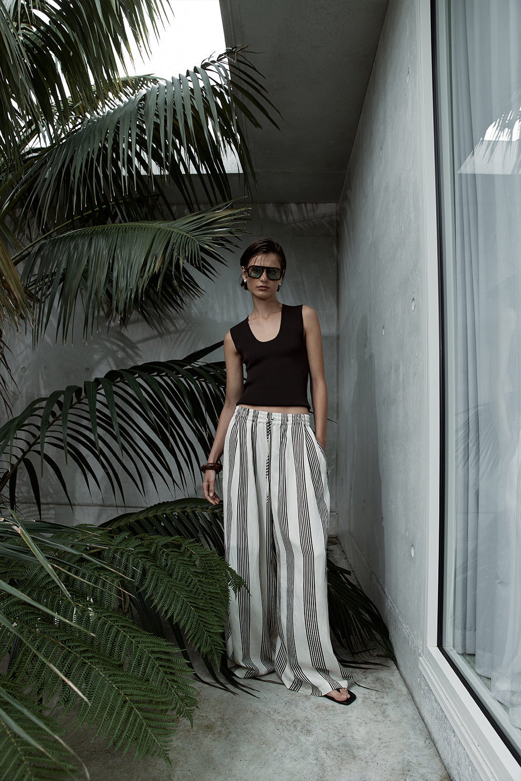 ELKA COLLECTIVE Milo Stripe Pant chocolate