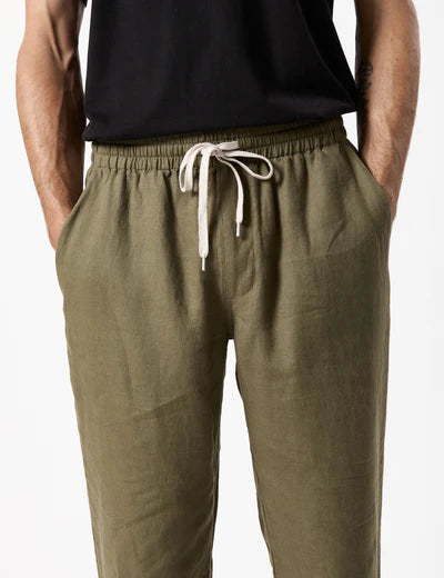 MR SIMPLE Burbank Linen Pant - Fatigue