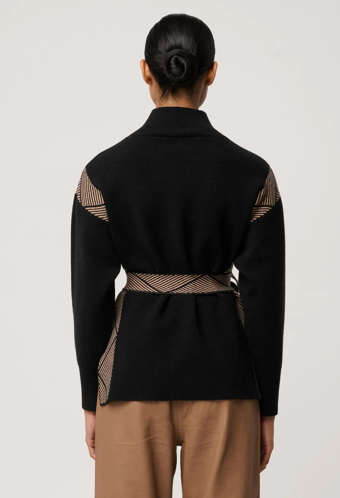 ONCE WAS Nomadic High Neck Wool Blend Sweater black