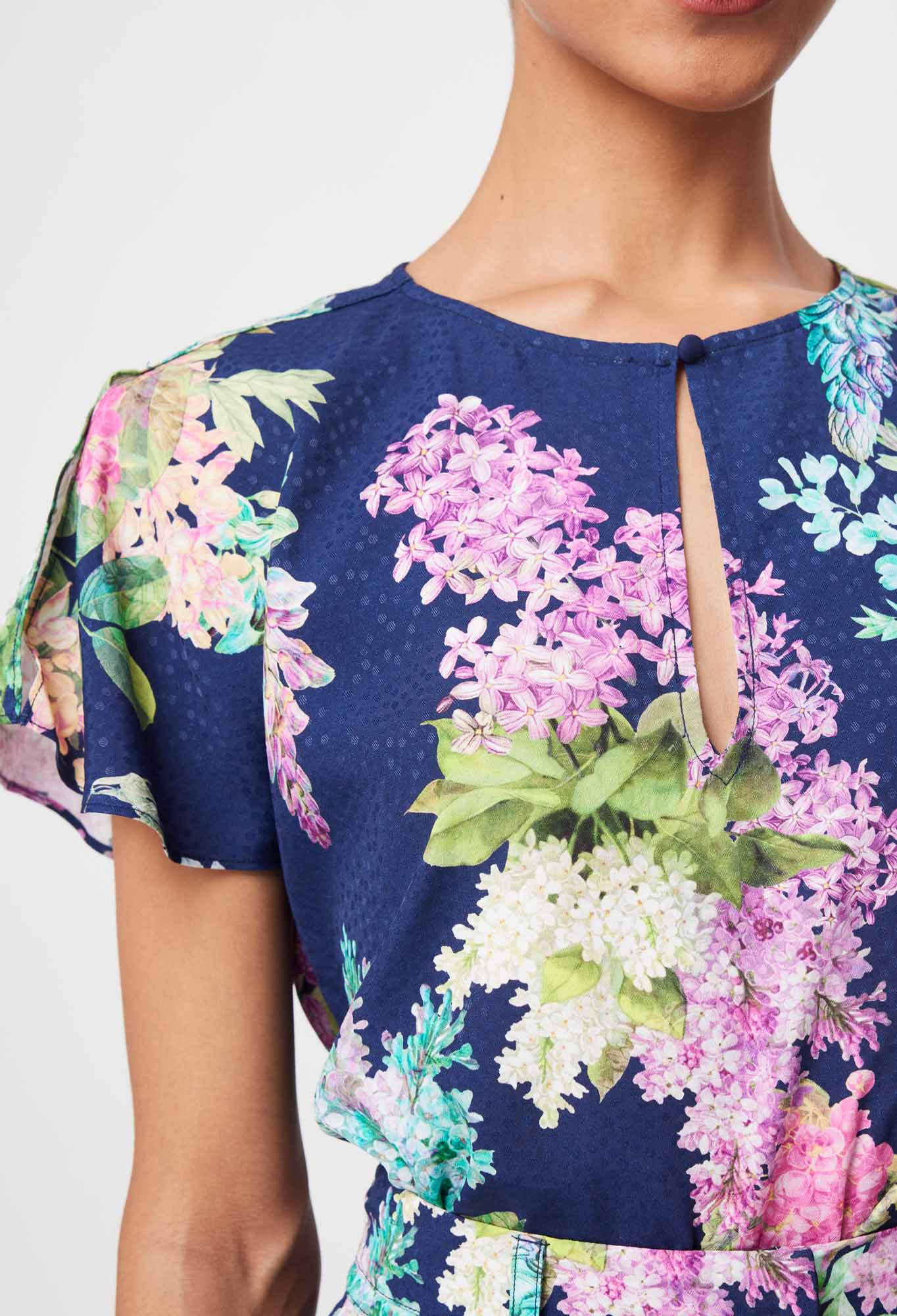 Once WAS Augustine Waterfall Sleeve Dobby Top