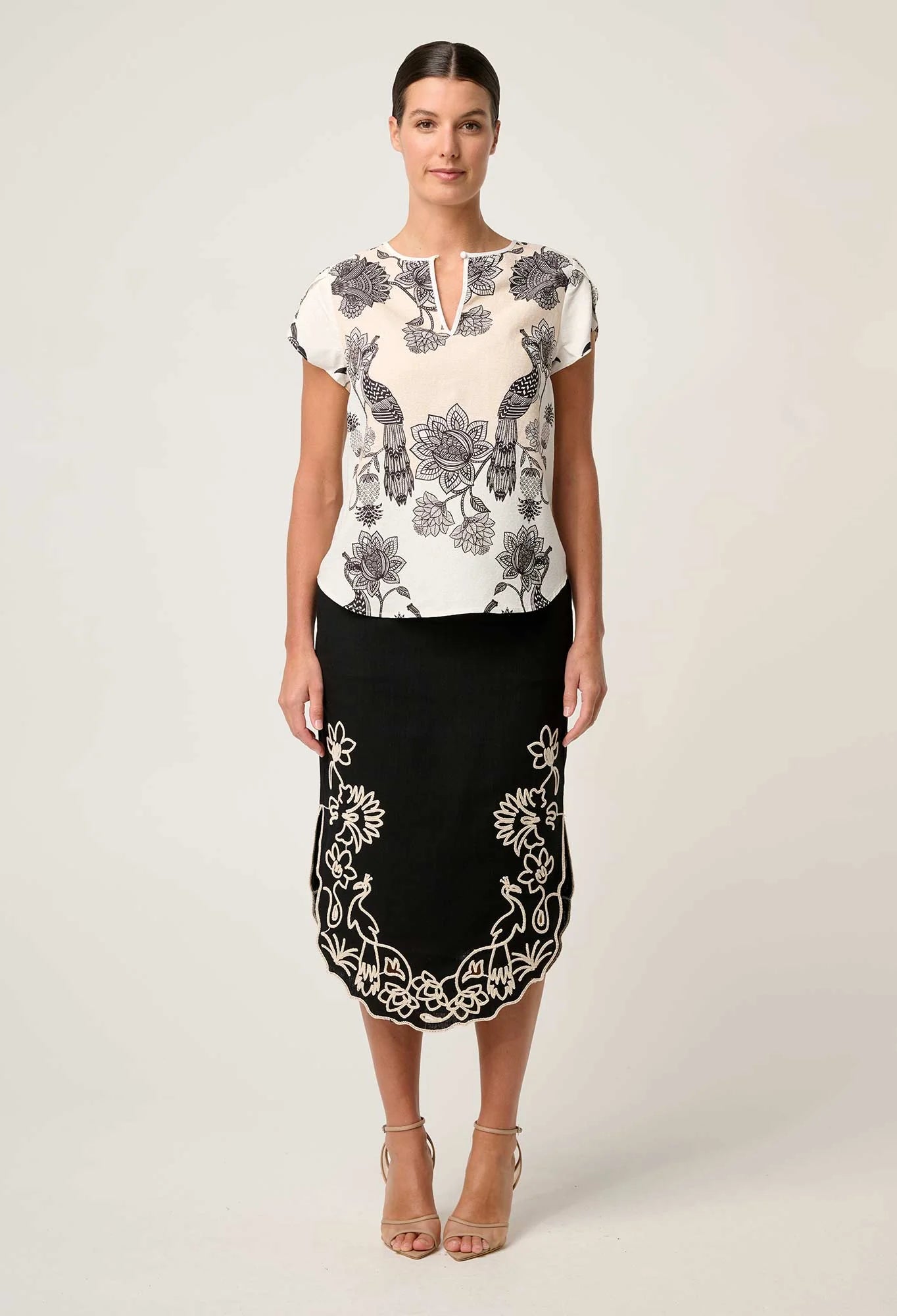 ONCE WAS Avis Viscose Dobby Top imperial stone