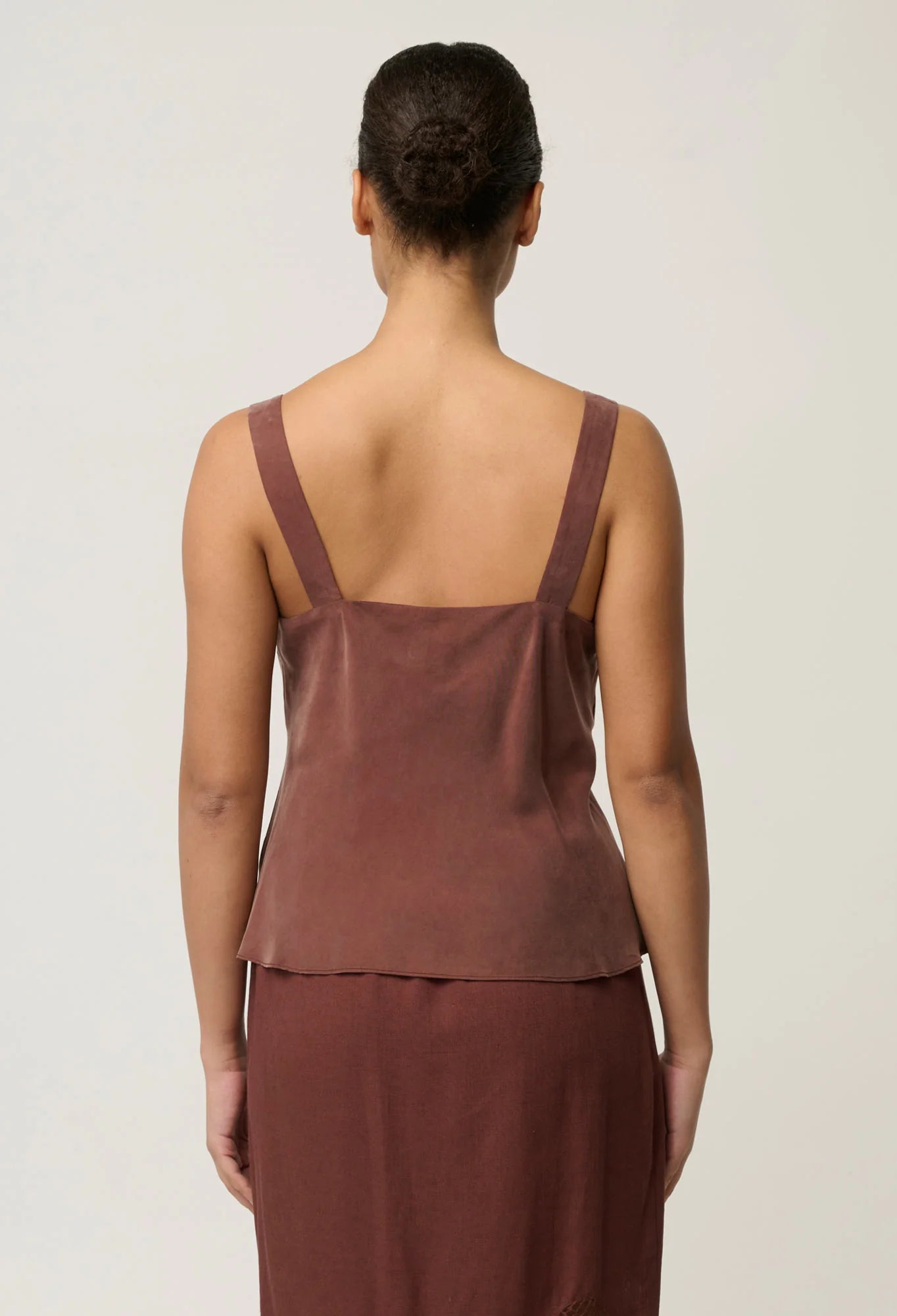 ONCE WAS Julien Cupro Blend Cami rosewood