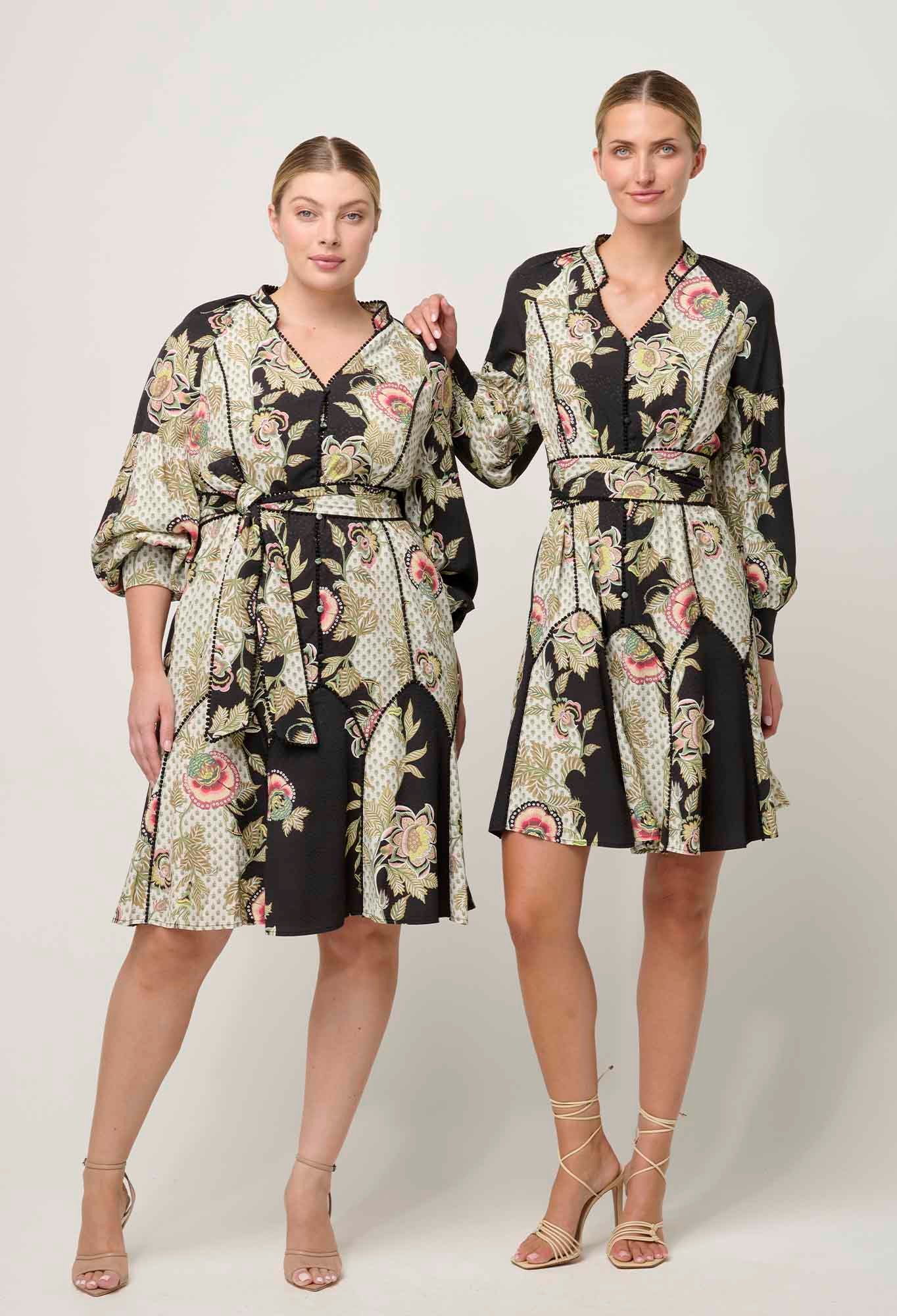 ONCE WAS Emersyn Linen Viscose Dress mariposa nero