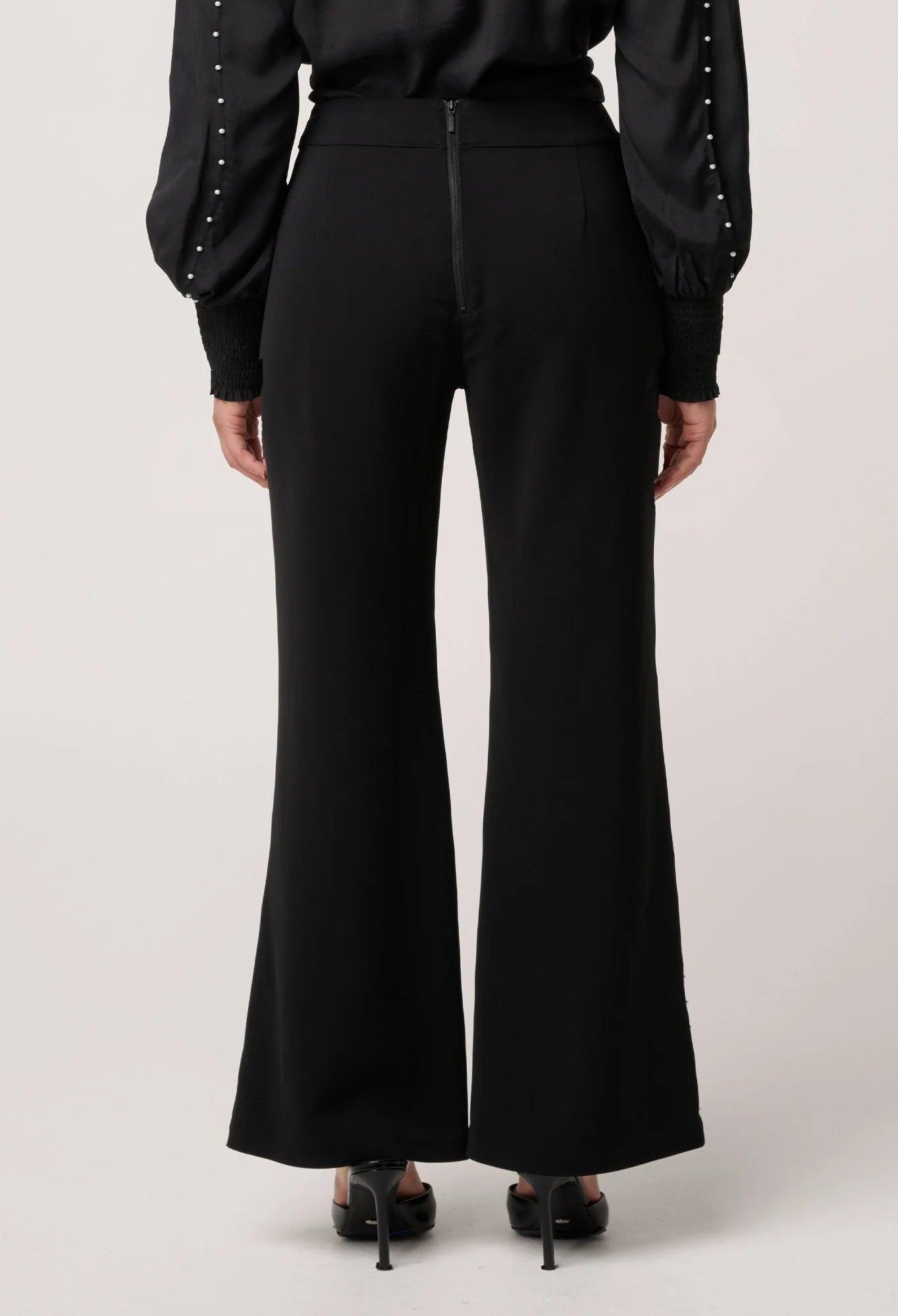 ONCE WAS PETITE Marcela Pearl Embellished Stretch Pant black