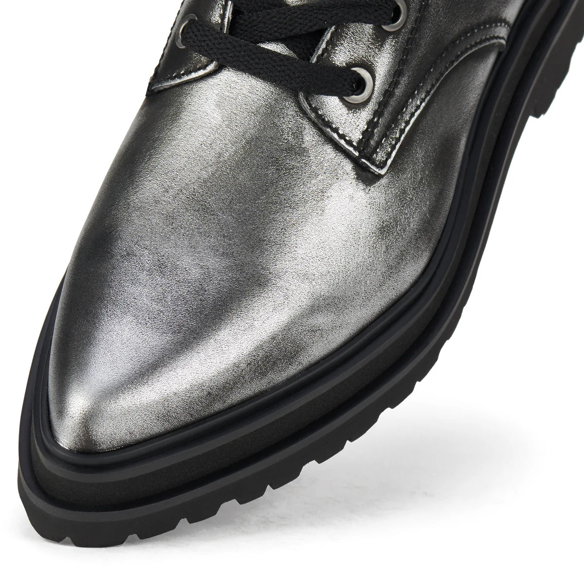 ROLLIE Pointed Sidezip Brushed Silver Boots