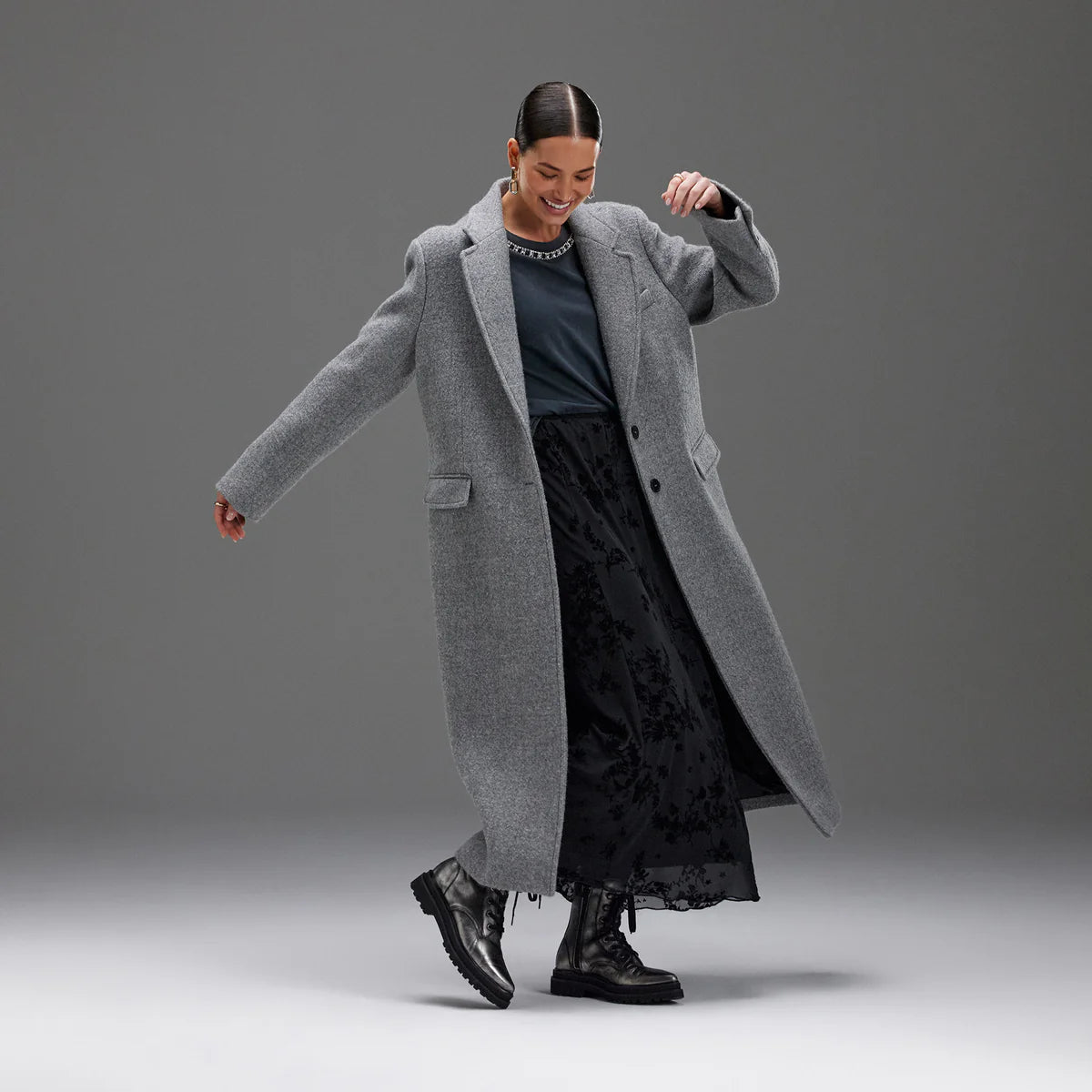 ROLLIE Pointed Sidezip Brushed Silver Boots