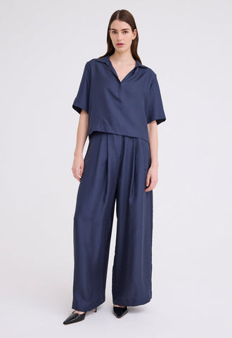 JAC + JACK Blume Silk Twill Top sly blue