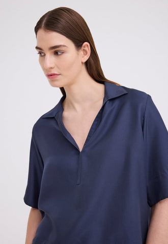 JAC + JACK Blume Silk Twill Top sly blue