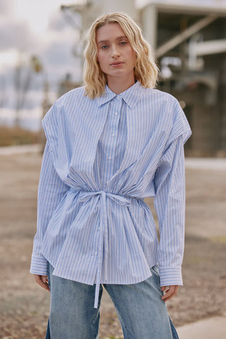 MA DAINTY Pop Shirt blue stripe