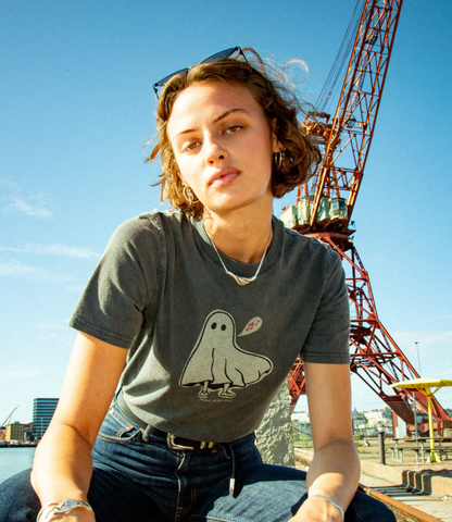 NUDIE JEANS CO Joni Pale Ghost T-Shirt antracite